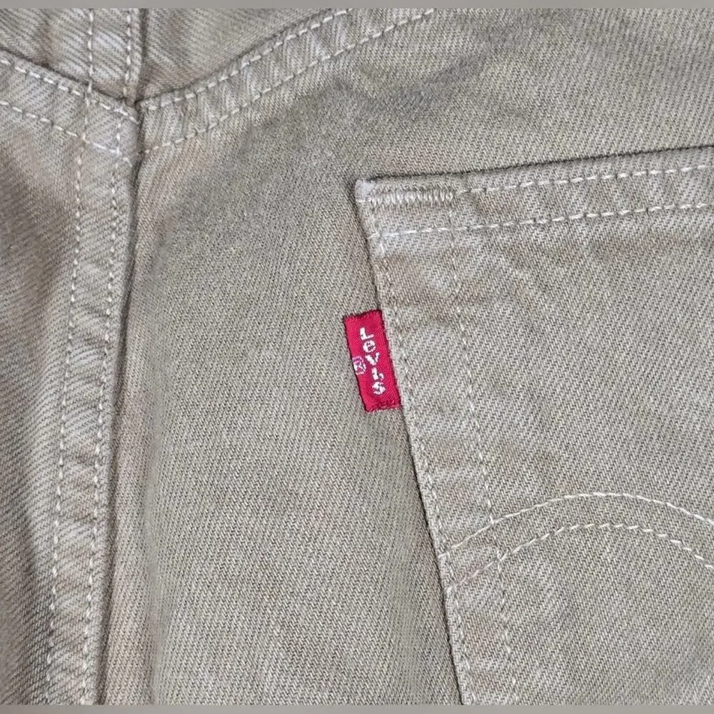 UEC LEVI’S KHAKI 501 ORIGINAL STRAIGHT LEG DENIM JEANS MADE IN MEXICO SZ 31x30
